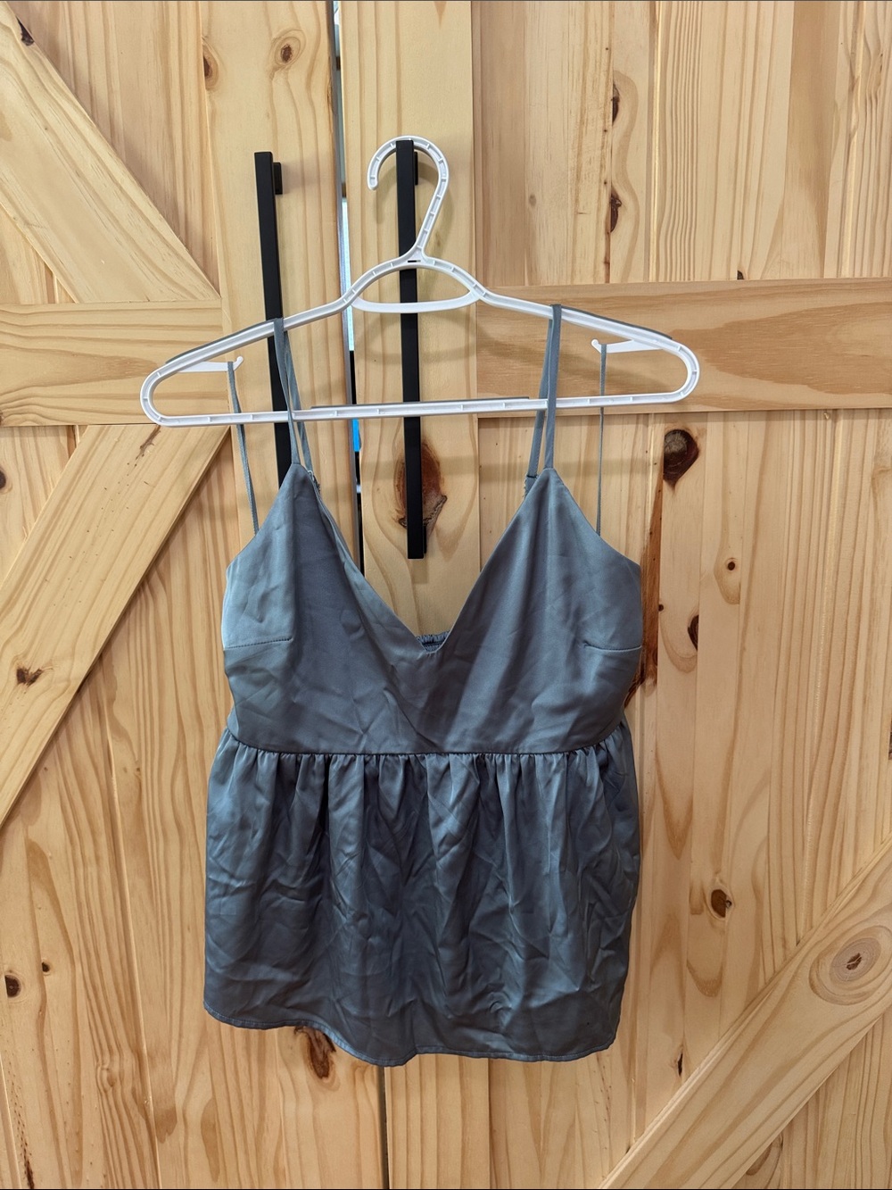 Satin V-Neck Camisole in Slate